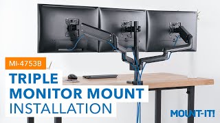 Triple Monitor Mount  MI4753B Installation [upl. by Siddon364]