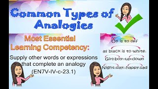 Completing Analogies  Grade 7 English MELCBased Lesson [upl. by Anaugahs]