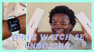 APPLE WATCH SE UNBOXING AND 1 WEEK LATER REVIEW  40mm VS 44mm [upl. by Euqinoj]